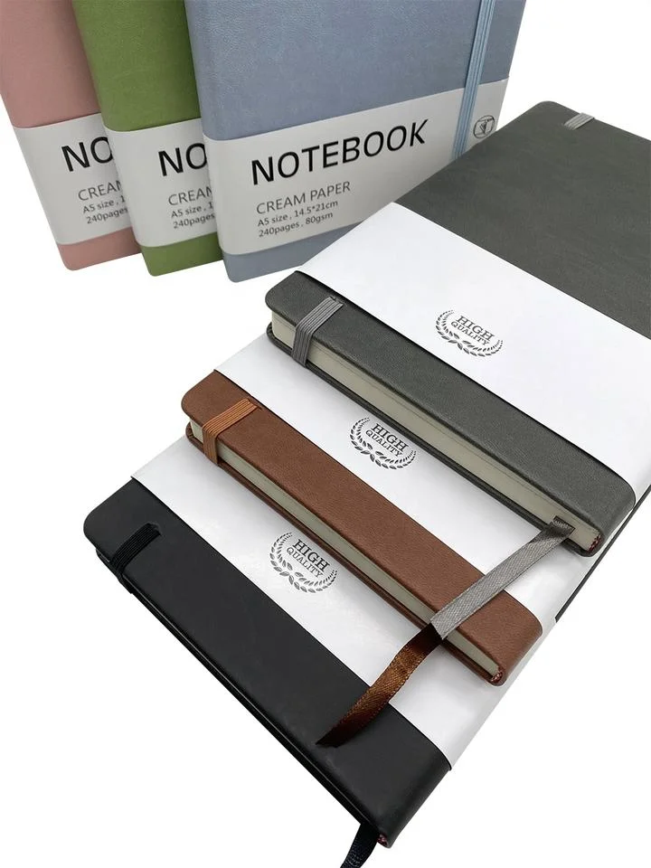 Wholesale/Supplier Custom Printed Coated Magazine A5 PU Leather Notebook Strap Strap