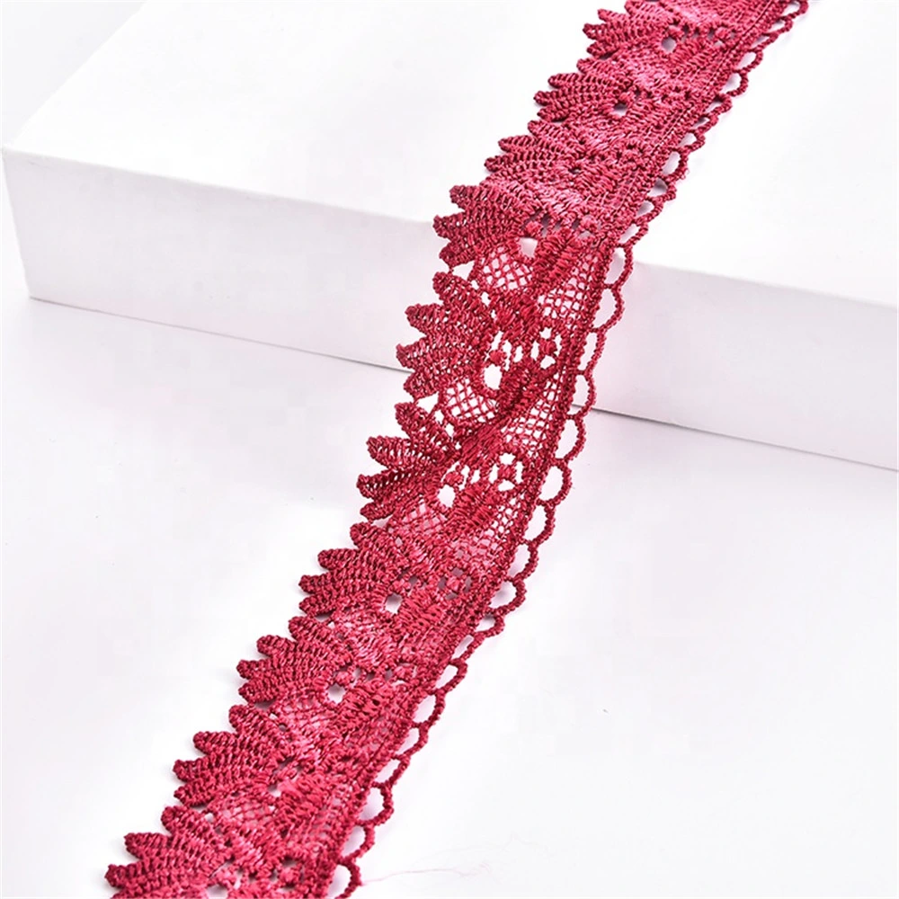 High quality/High cost performance  Polyester Crochet Lace Trimming Border Embroidery