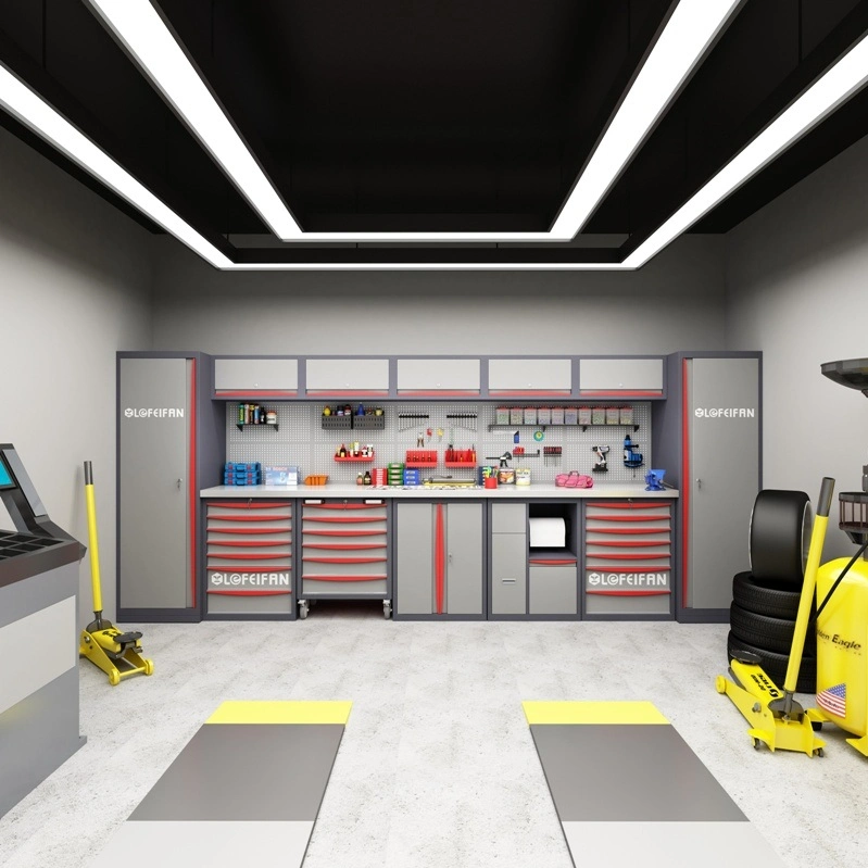 Repair Station Werkzeugschränke Kombination OEM Customized Garage Storage Workstation Tool-Lösung