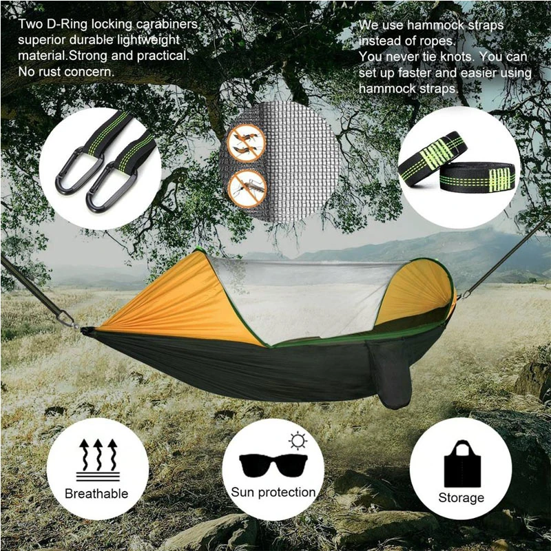 Pop-up Automatic Camping Hammock Swing Bed with Bug Mosquito Net