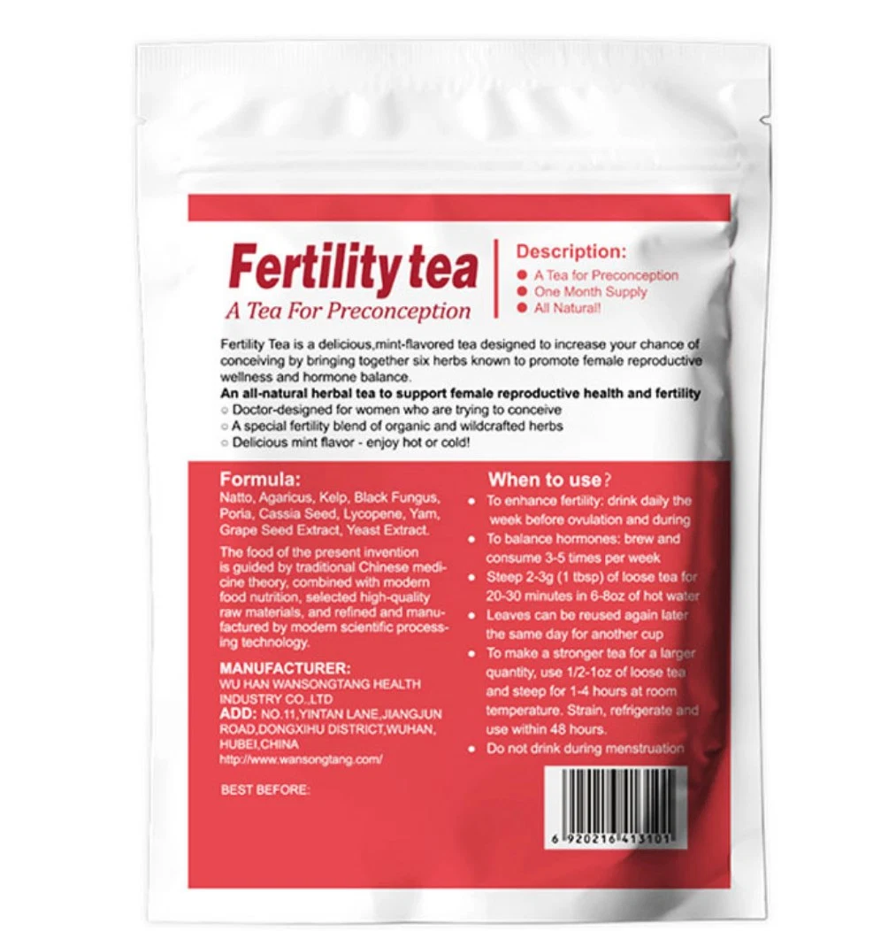 Private Label Free Sample Warm Uterine Cold Dispelling Womb Detox Female Fertility Tea 40sachets