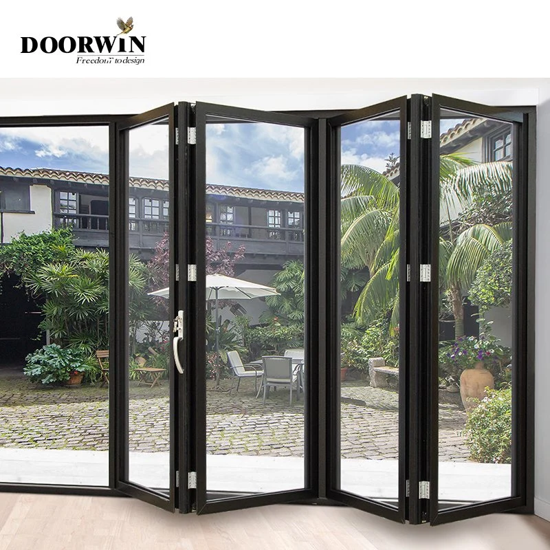 Commercial System Aluminum Terrace Mosquito Net Frosted Door Accordion Exterior Door for Home