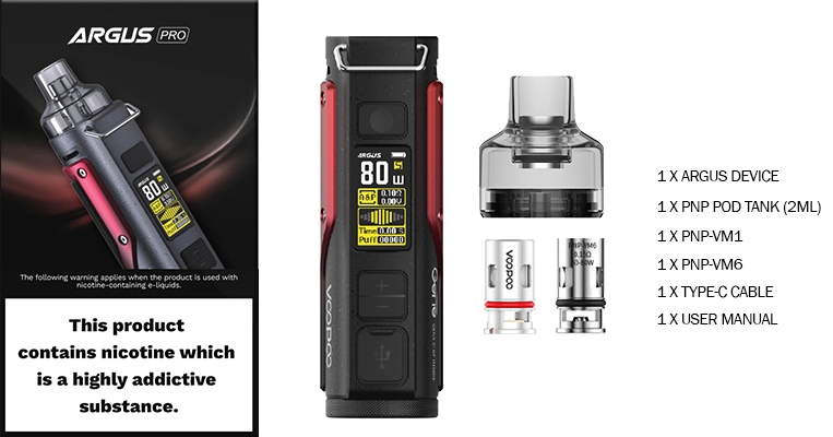 Factory Voopoo Argus PRO 80W Pod Kit 3000mAh with PNP Tank Vape Electronic Vaporiser