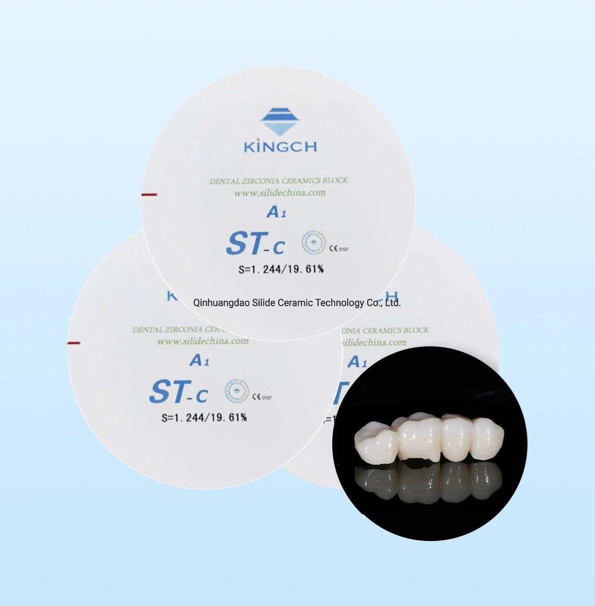 Dental Lab Material 98*16mm Vita 16 Shades Multilayer Preshaded Zirconia Ceramics Blank