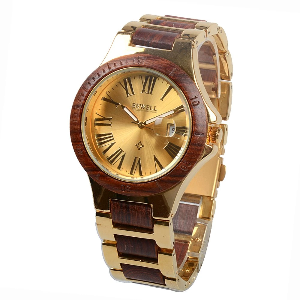 Aço inoxidável e madeira ver homens com o logotipo personalizado Relógios de quartzo OEM Reloj seu pulso Mens Relógios Gshock