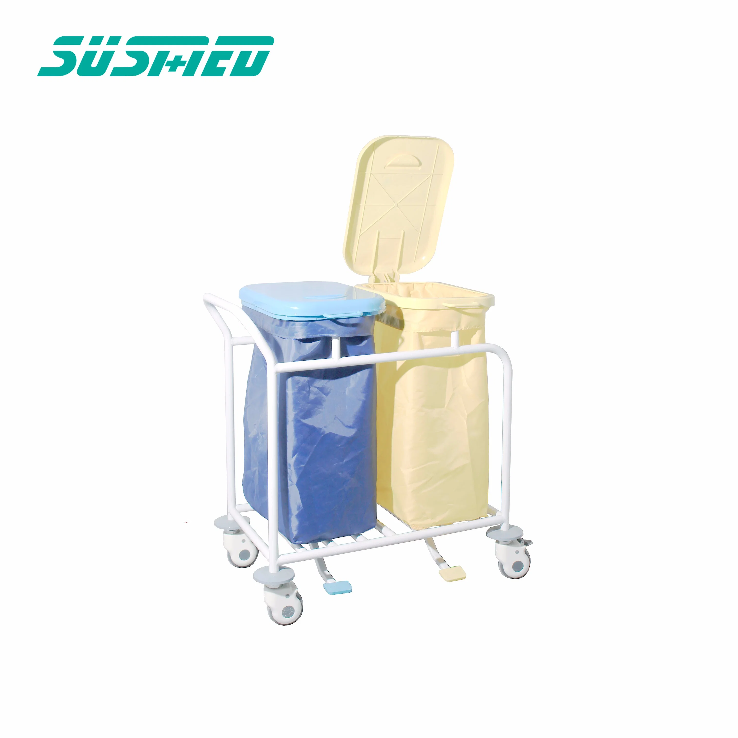 Hospital Laundry Trolley Medical Clean Linen Cart with Wheels