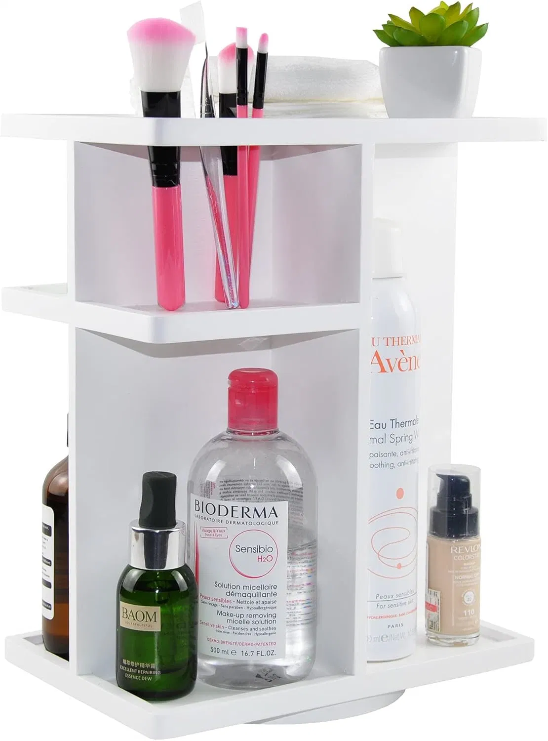 Wooden Office Stationery Desktop Makeup Cosmetics Toiletries Vanity Desk Bedroom Closet Storage Shelf