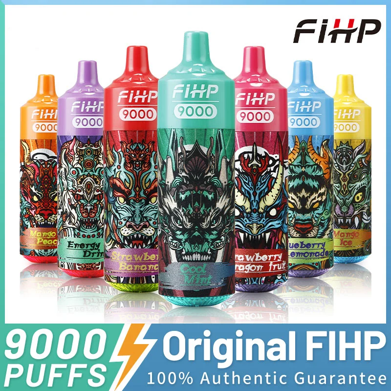 Venta en caliente Fihp 9000 Puffs 18 ml desechable de destaque VAPE De Frutas sabor Fihp 9000 Puffs VAPE