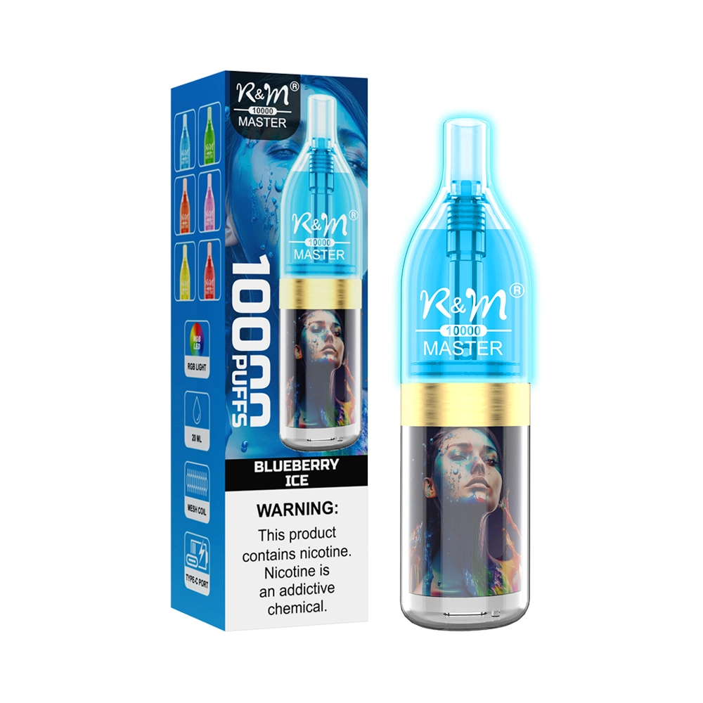 Royaume-Uni Europe meilleur vendre Vape jetable Randm Tornado 10K Puff Barre Crystal RGB Light logo OEM antenne maillage 20ml E Commerce de gros de cigarettes I Vape