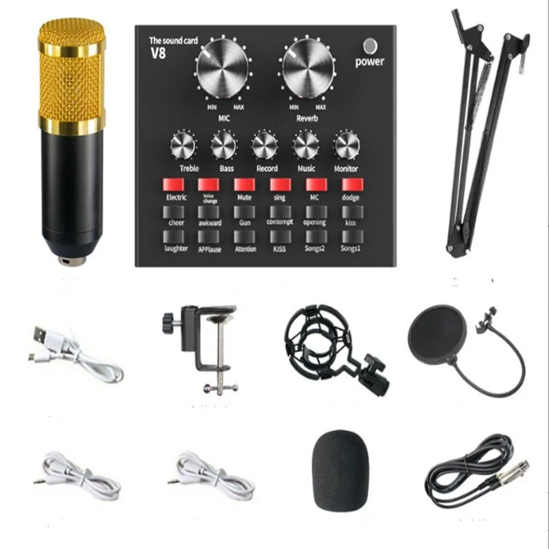 Condenser Microphone Set Mobile Computer Anchor Live K Song Recording Microphone