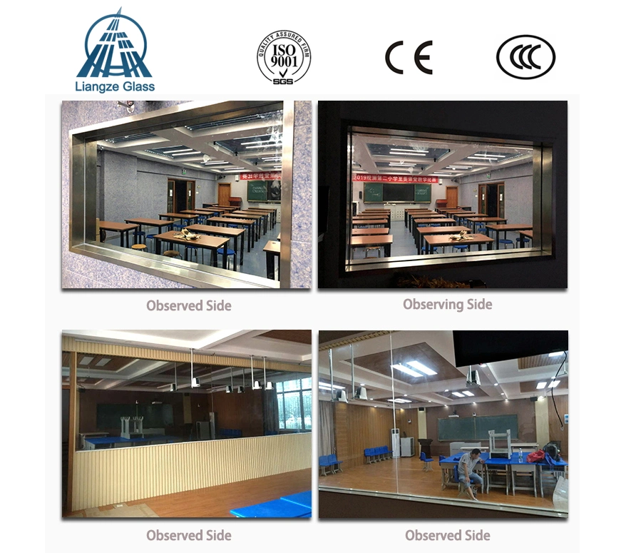 Original Factory One-Way Two-Way Mirror Coated Reflective Glass for Building School Observation Investigation