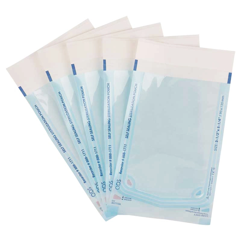 Consommables médicaux pochette de stérilisation à fermeture auto-hermétique jetable