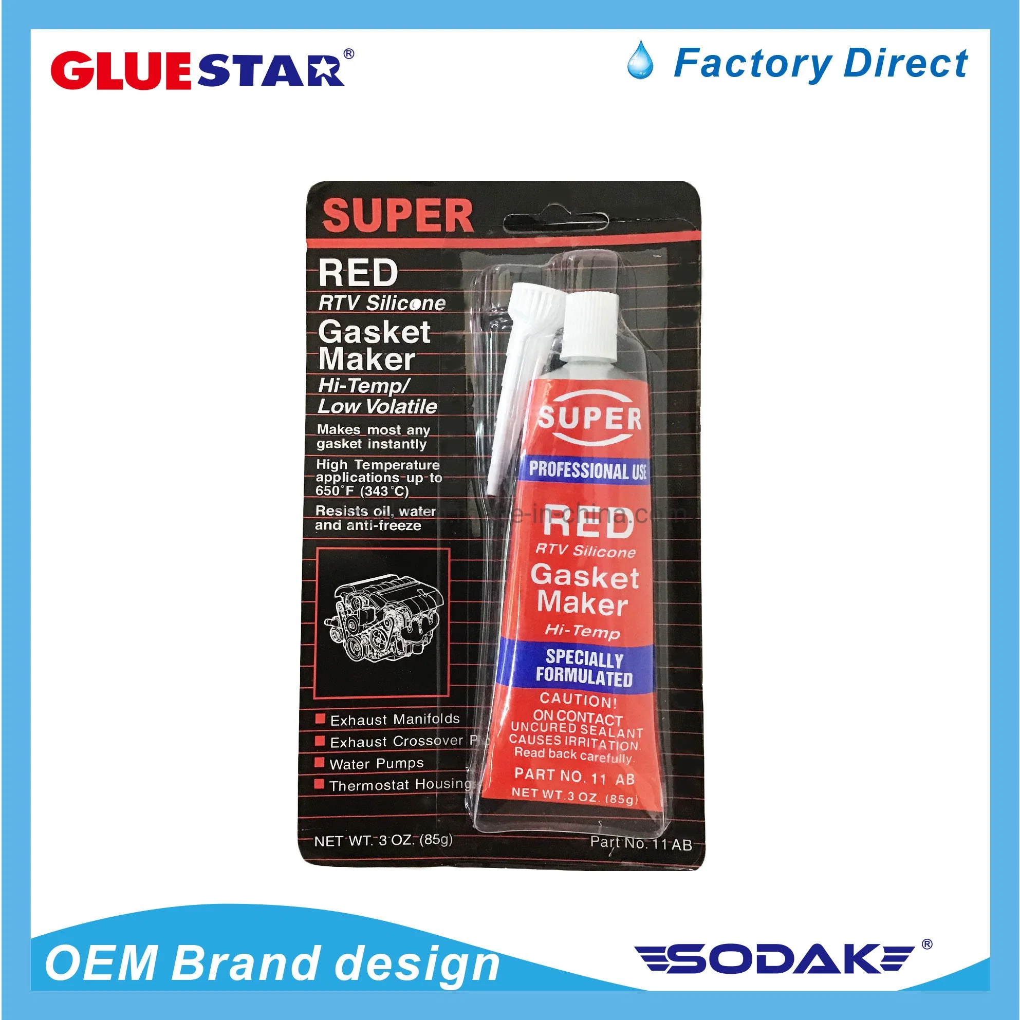 High Temperature 85g Small Tube Silicone Sealant Gasket Maker for Automotive