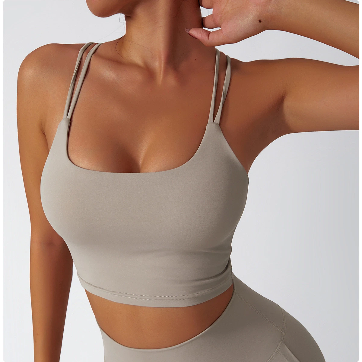 Recyceltes Gewebe Nylon Top Frauen Bh Sexy Top Frau Atmungsaktiv Unterwäsche Frauen Fitness Yoga Sport-BH für Frauen Gym tragen