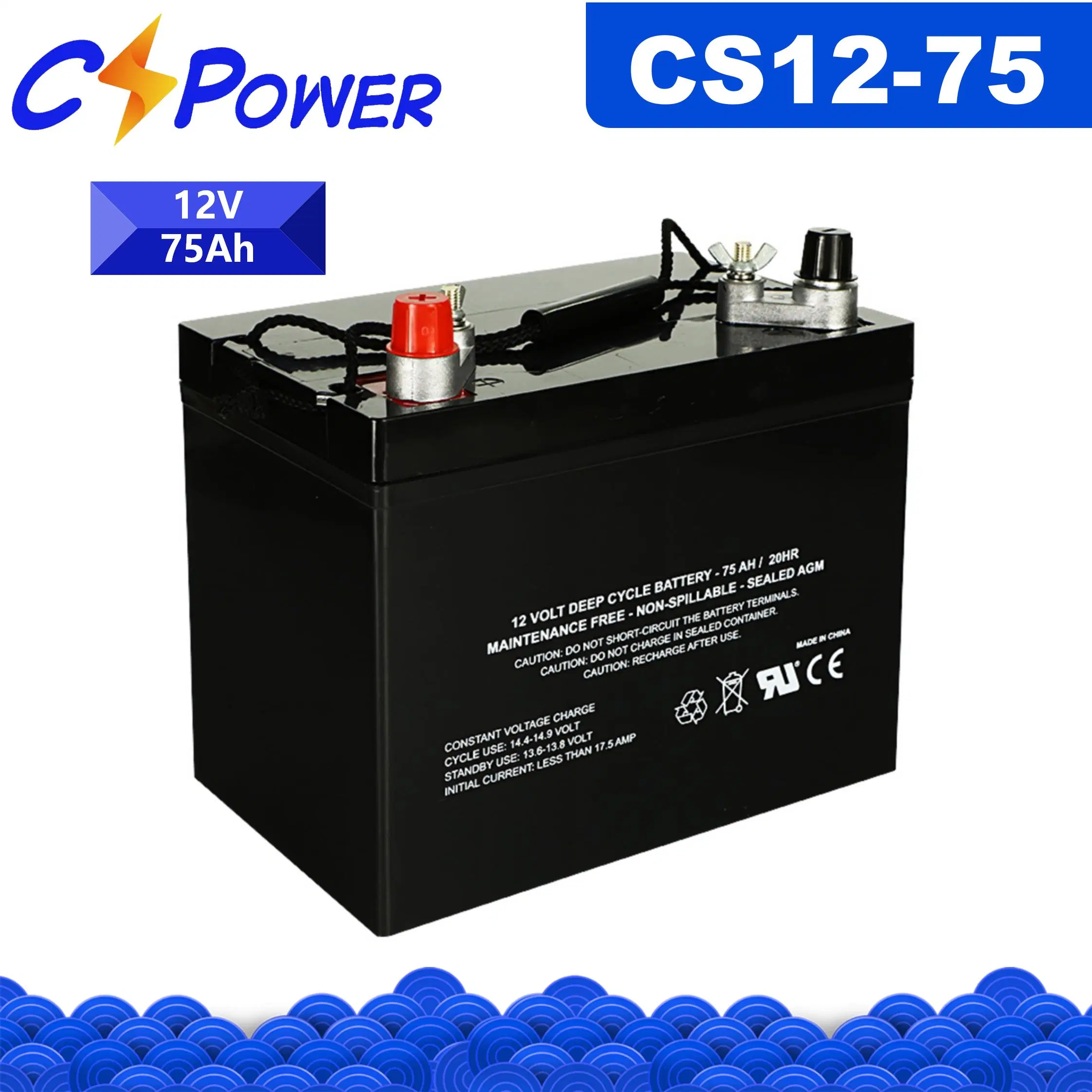 12V75ah batterie VRLA AGM Stockage d'énergie Telecom POWER12V