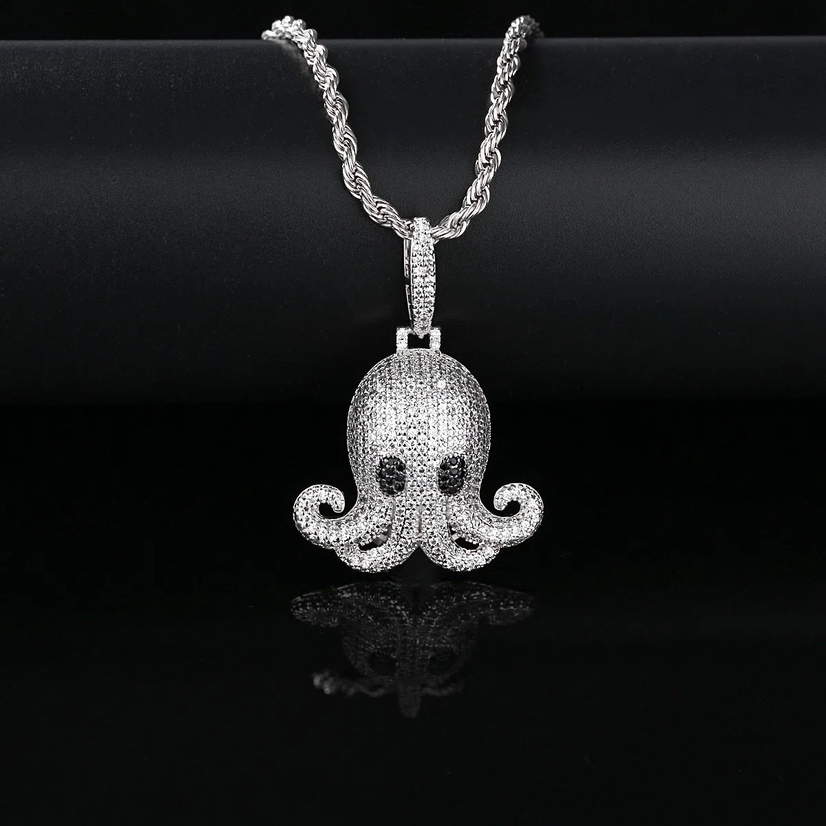 Jinse Bling Necklace Cubic Zirconia for Men and Boys Jewellery New Design Rope Link Custom Pendants Animal Ice Chains Hip Hop