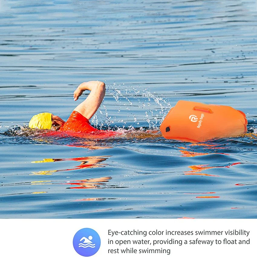 Swim Buoy Backpack 35L Bubble Safety Float Waterproof Dry Bag with Shoulder Waist Strap for Open Water Paddling Boating Kayaking Rafting Hiking Camping Fishing