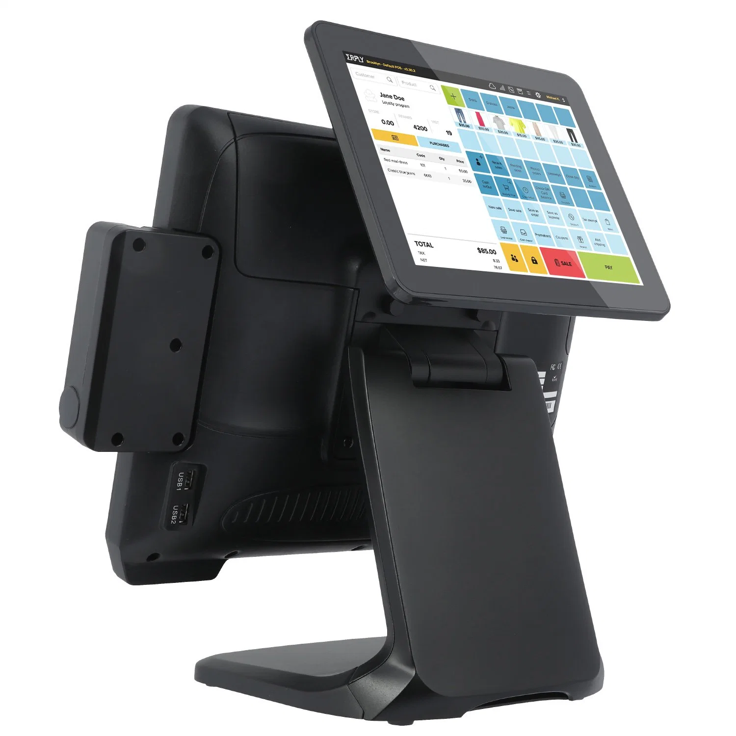 15pulgadas todo-en-uno sistema POS Dual-Screen máquina registradora POS POS venta de Sistema de Sistema para salón