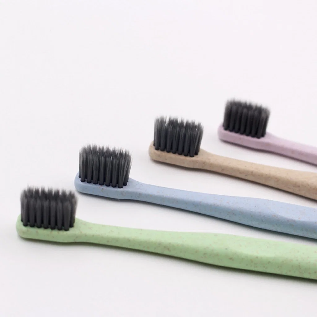 Brosse à dents personnelle personnalisée en PP/nylon/paille de whaet, soin buccal, pour adultes/enfants, à usage domestique/de voyage
