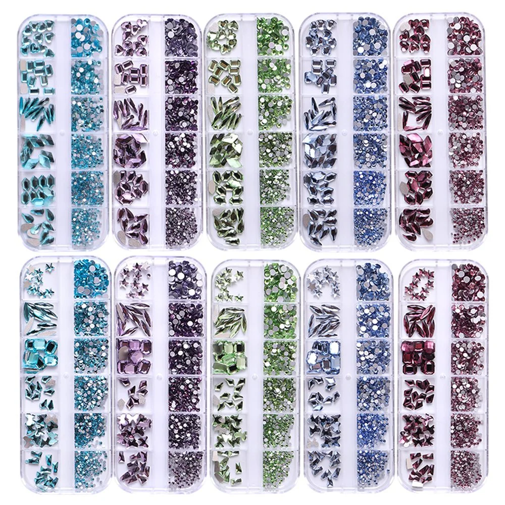 Crystal Transparent Ab Nail Art Rhinestone DIY Non-Thermal Repair Flat Acrylic Nail Stone 3D Nail Art Decoration