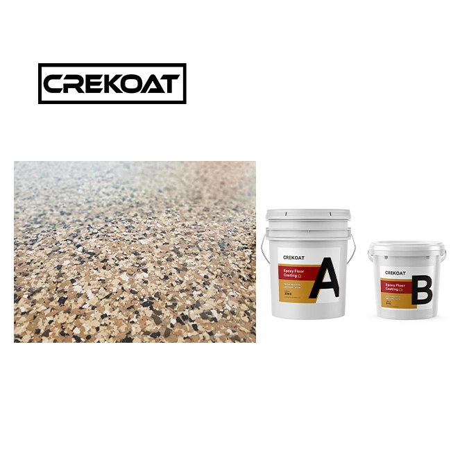 Polyaspartic Flake Floor Decorative Epoxy Floor Paint Seamless Flake Epoxy Coating Resin on Floor