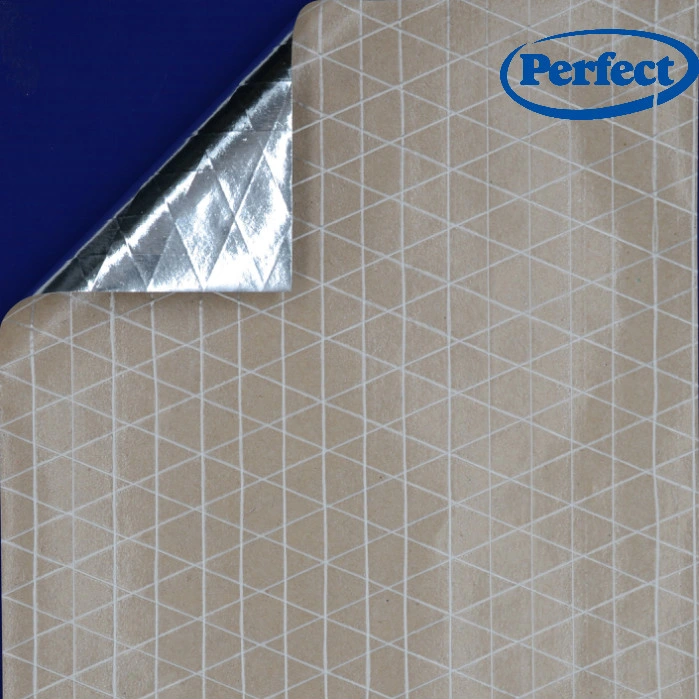 Heat Sealing Aluminum Foil Scrim 3*3 5*5 Flame Retardant PE Coating Kraft Paper