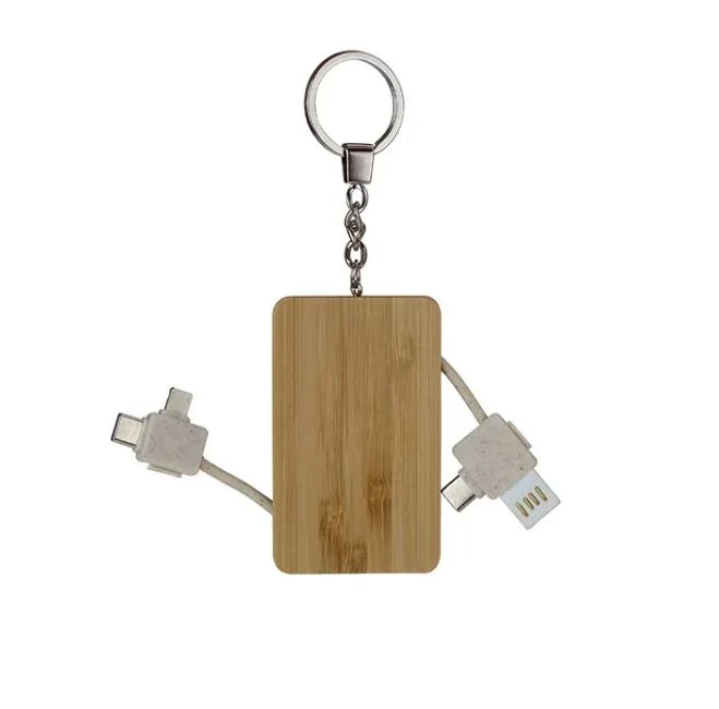 Eco-Friendly Promotional Gifts USB/Micro/Type-C/Ios Bamboo 3 in 1 USB Mobile Phone Charging Data Cable