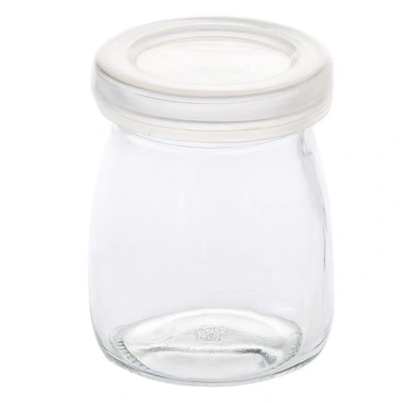 Commerce de gros 3.5oz 100ml Jam bocal en verre verre Verre Yougurt Jar Jar Pudding avec capuchon en plastique ou en liège couvercle