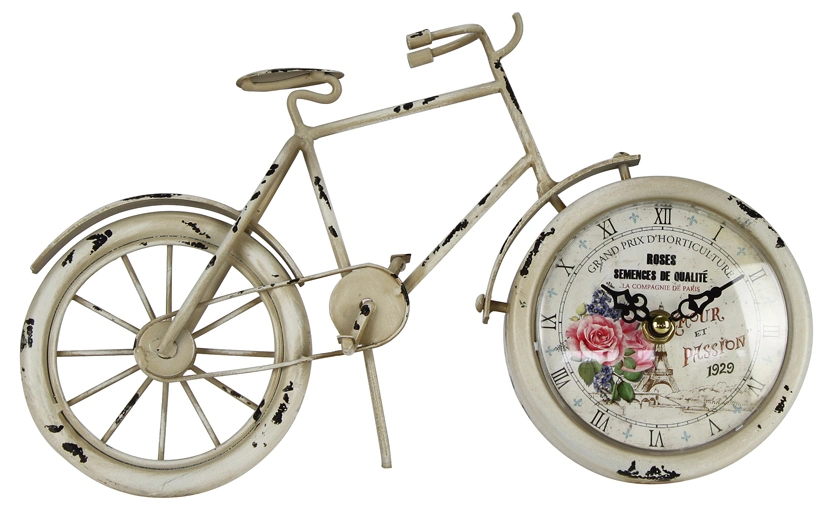 Vintage Style Decorative Bicycle Shape Analog Time Desk Clock