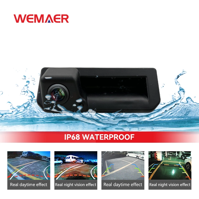 Wemaer OEM ODM cámara de marcha atrás Accesorios de coche Visión nocturna impermeable 170 Gran angular Mini cámara de coche AHD para Audi VW Porsche