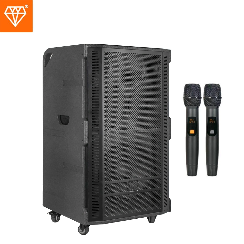 High Power 12 Inches Speaker Box Deep Bass Woofer with 2 PCS UHF Wireless Mic