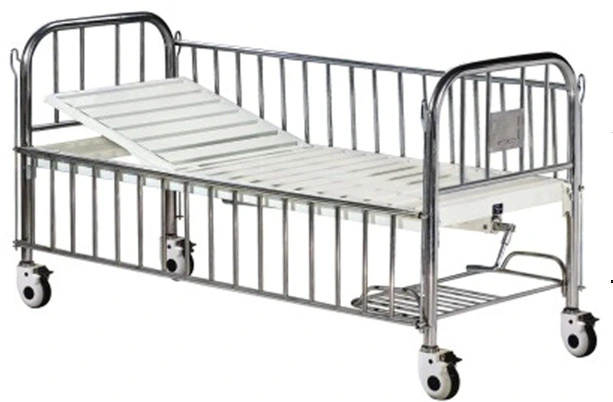 HB-35 cama de acero inoxidable para niños, cama de hospital para niños