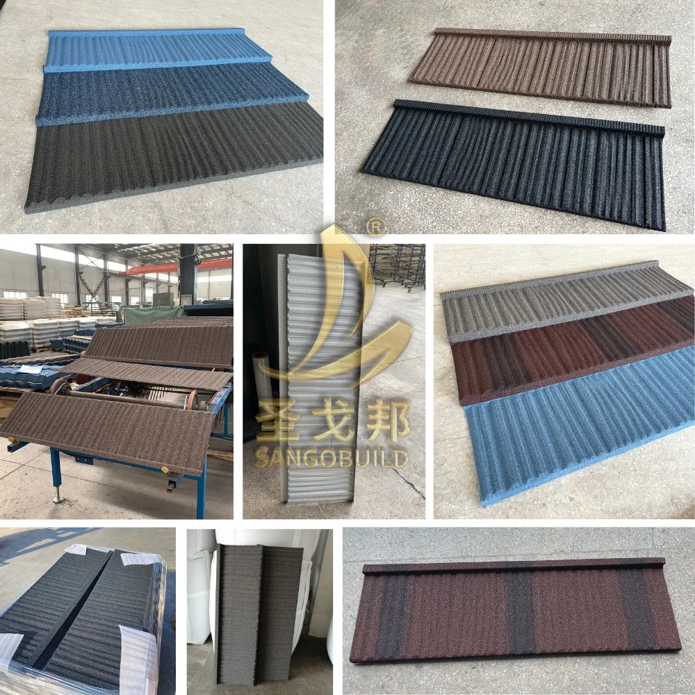 High Quality Natural Stone Chip Coated Metal Roof Tiles Stone Coated Roof Tile