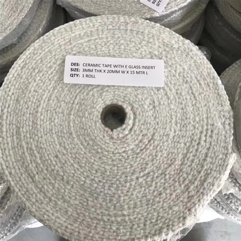 1260c Fibre Mineral Wool Textiles Ceramic Fiber Tape Building Material for Pyrolyzer Brick Wall Expansion Joints Sealing with Ss Steel Wire