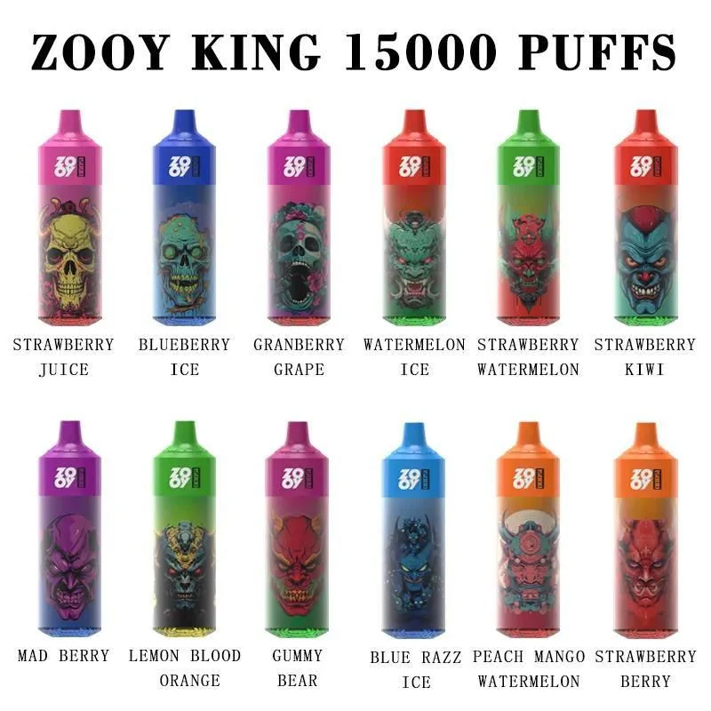 Nouveau Pod à cigarettes jetable Vape Zooy King 15000 Puff E. Batterie rechargeable en gros I Vape cigarette électronique Vape stylo vide Chargeur de batterie VAPE E.