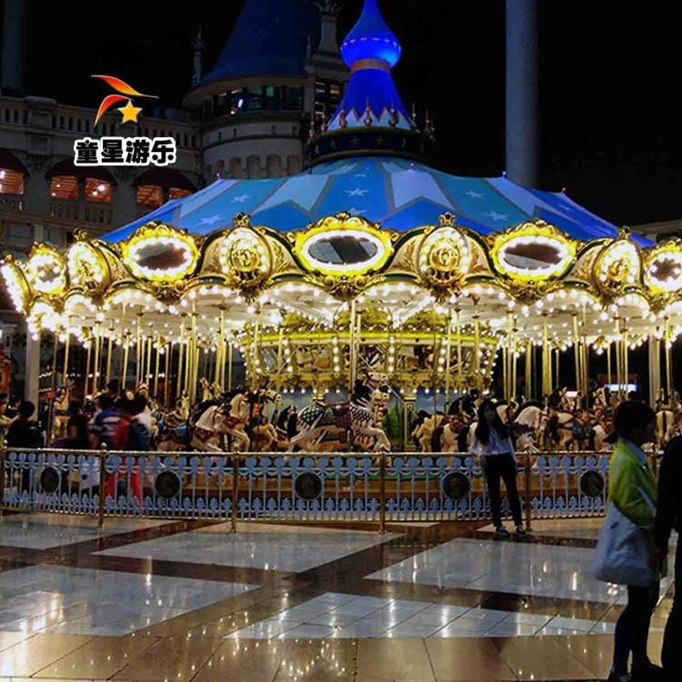 16 People Hot Sale Double Eaves Luxury Carousel Amusement Park Rides