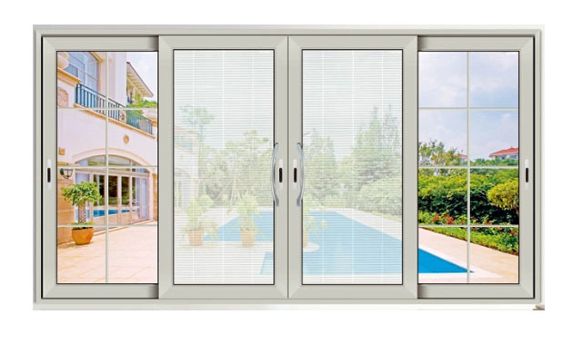 Aluminium Profile Secret Sliding Door, Exterior Door with Shutter/Mosquito Net Panel Door