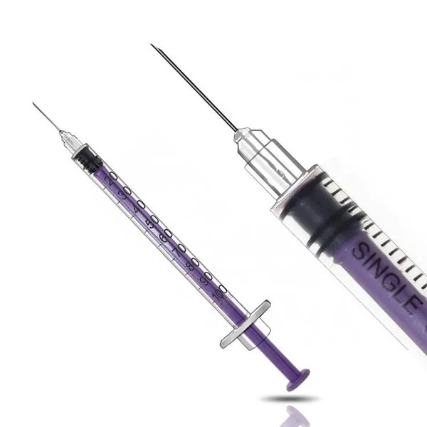 1ml 1cc Purple Plunger Disposable Cheap and Safety Injection Insulin Syringe