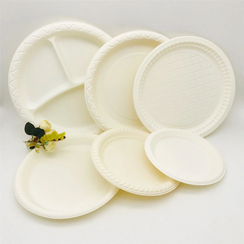 Compostable Cornstarch Disposable 7 Inch Round Plates