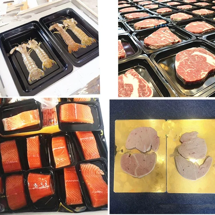 Tray Sealing Cooked Foods Skin Vacuum Packing Machines Processing Fish Skin Pack Machine