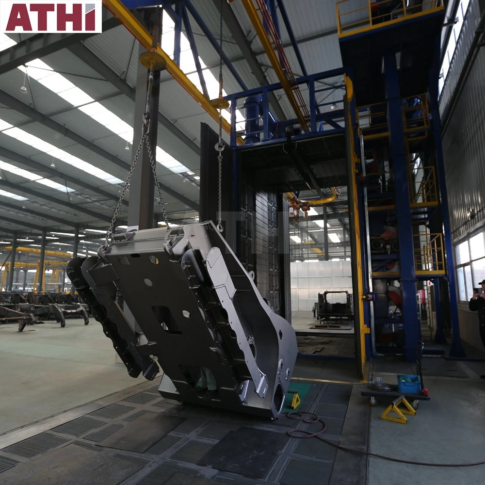 Athi Automatic Tunnel Shot Blasting Machine with Agricultural Machinery Shell Spraying Line