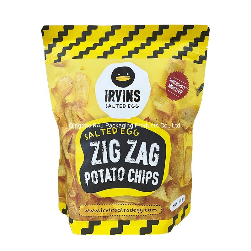 Impressão personalizada Doypack Zipper Bolsa para batatas fritas Snacks Alimento Embalagem