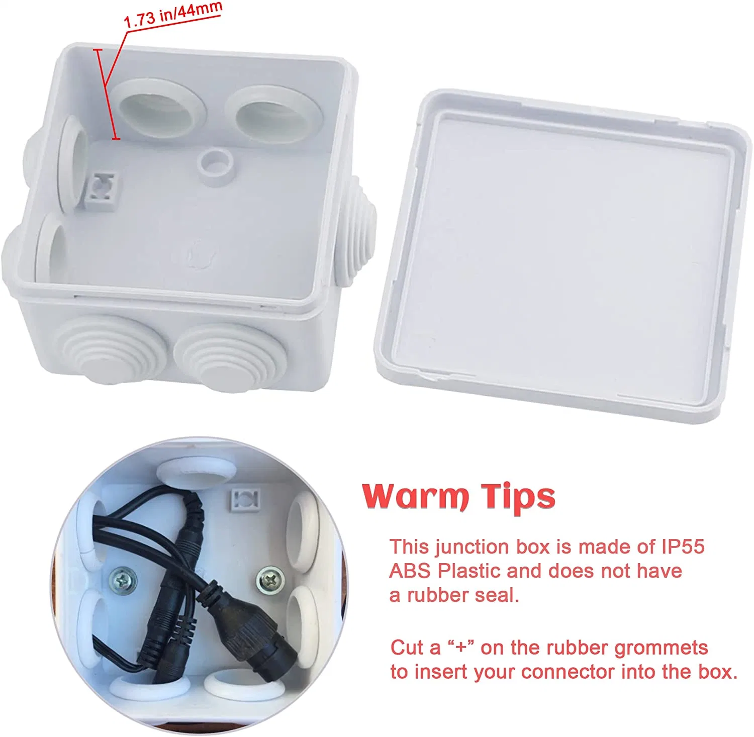 Rfb-Ra 150X150X70 ABS Plastic Dustproof Waterproof IP65 Junction Box Universal Electrical Project Enclosure White