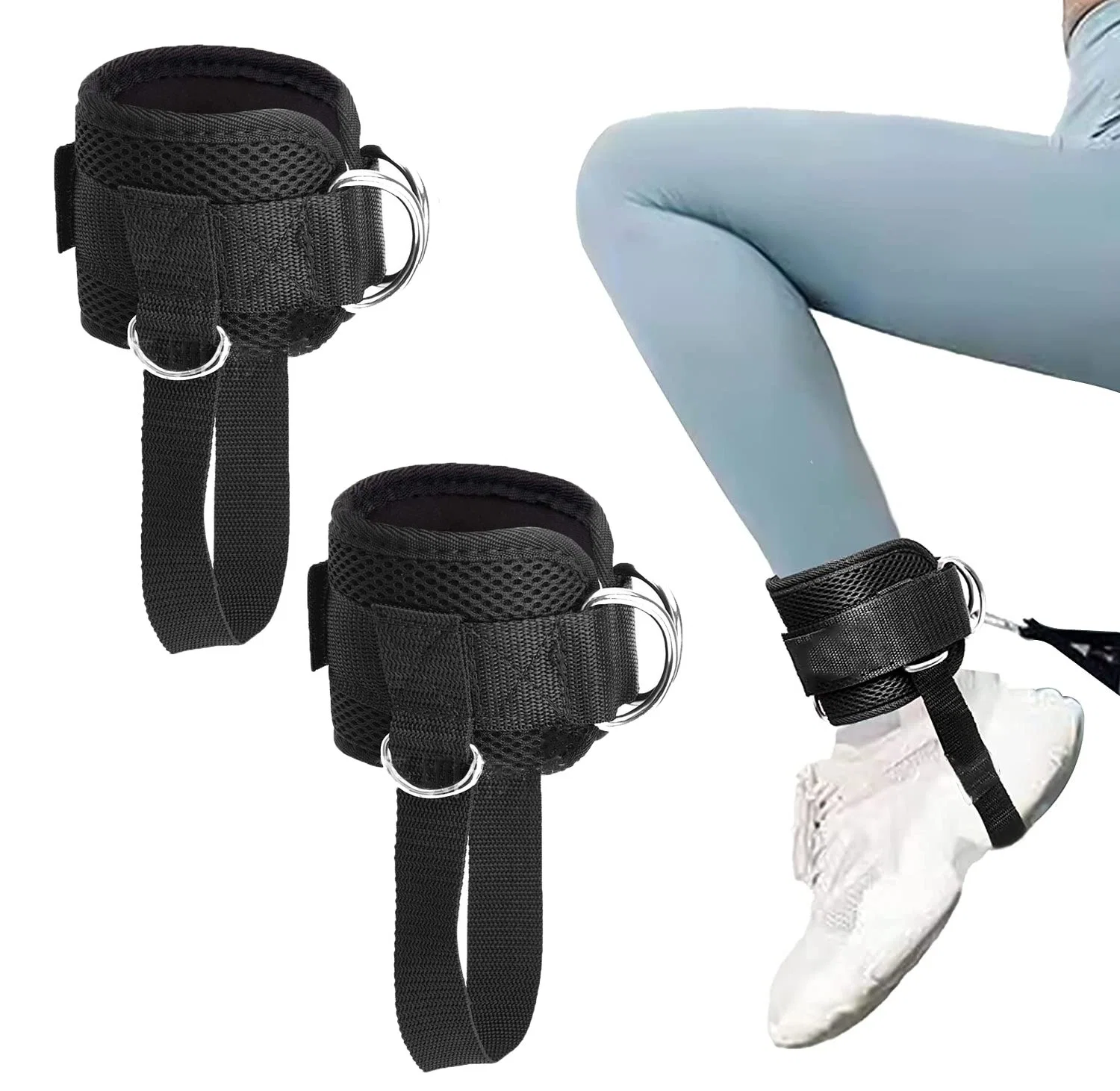 Custom Logo Fitness Weight Lifting Strap Ankle Cuff Support Wholesale/Supplier Unisex Neoprene Adjustable Ankle Straps