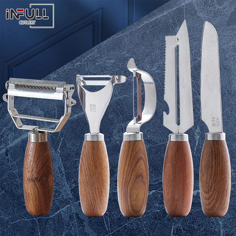 Venta caliente cuchillo de peeling de madera para fruta