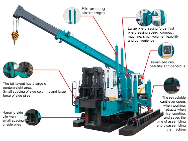 Sunward Zyj960b-II Series Hydraulic Static Pile Driver 10bar Compressor