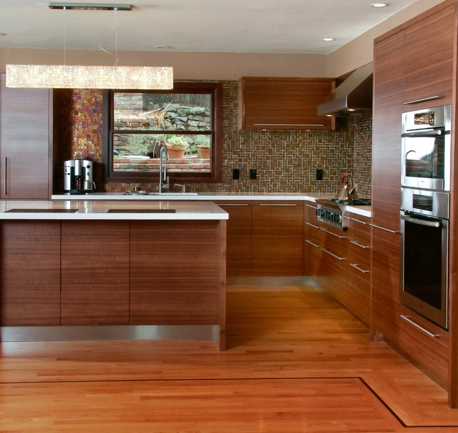 Prima Timber Veneer Finish Good-Quality Trend Style Designs Kitchen Cabinets