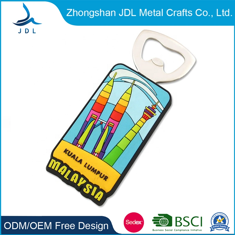 Supply Custom Cheap Cute Soft PVC/Metal Bottle Opener Fridge Magnet Promotional (Promotion) Souvenir Gift