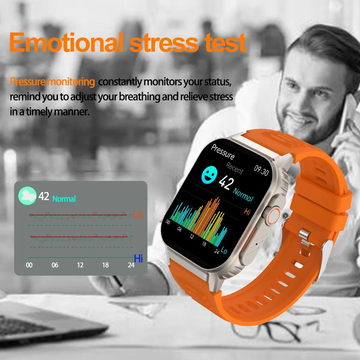 Sport Smart Watch Blood Glucose Hrv \ Health Reminder Smartwatch