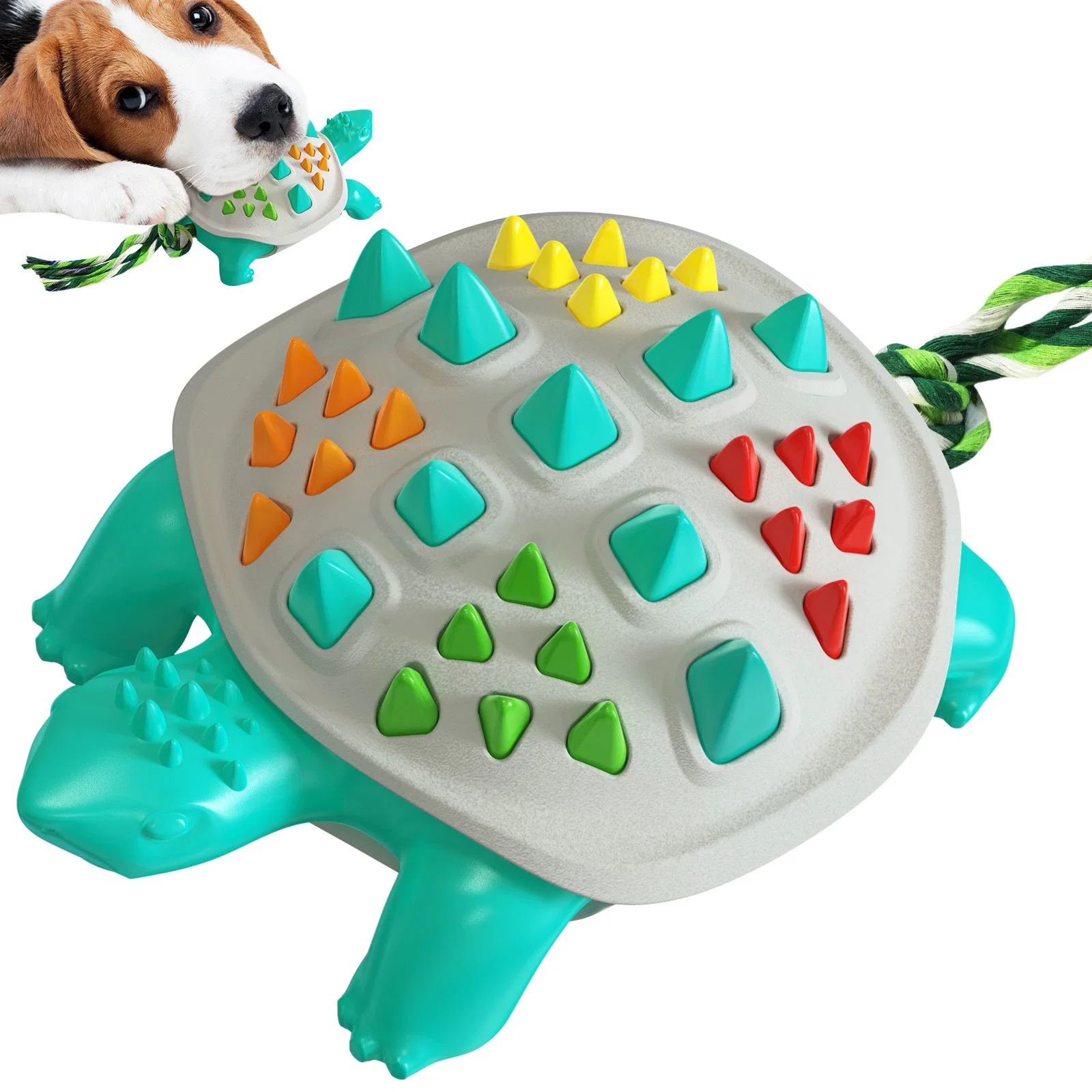 Colorful God Turtle Shaped Entertainment Function Improve Relieve Anxiety Dog Chew Toy